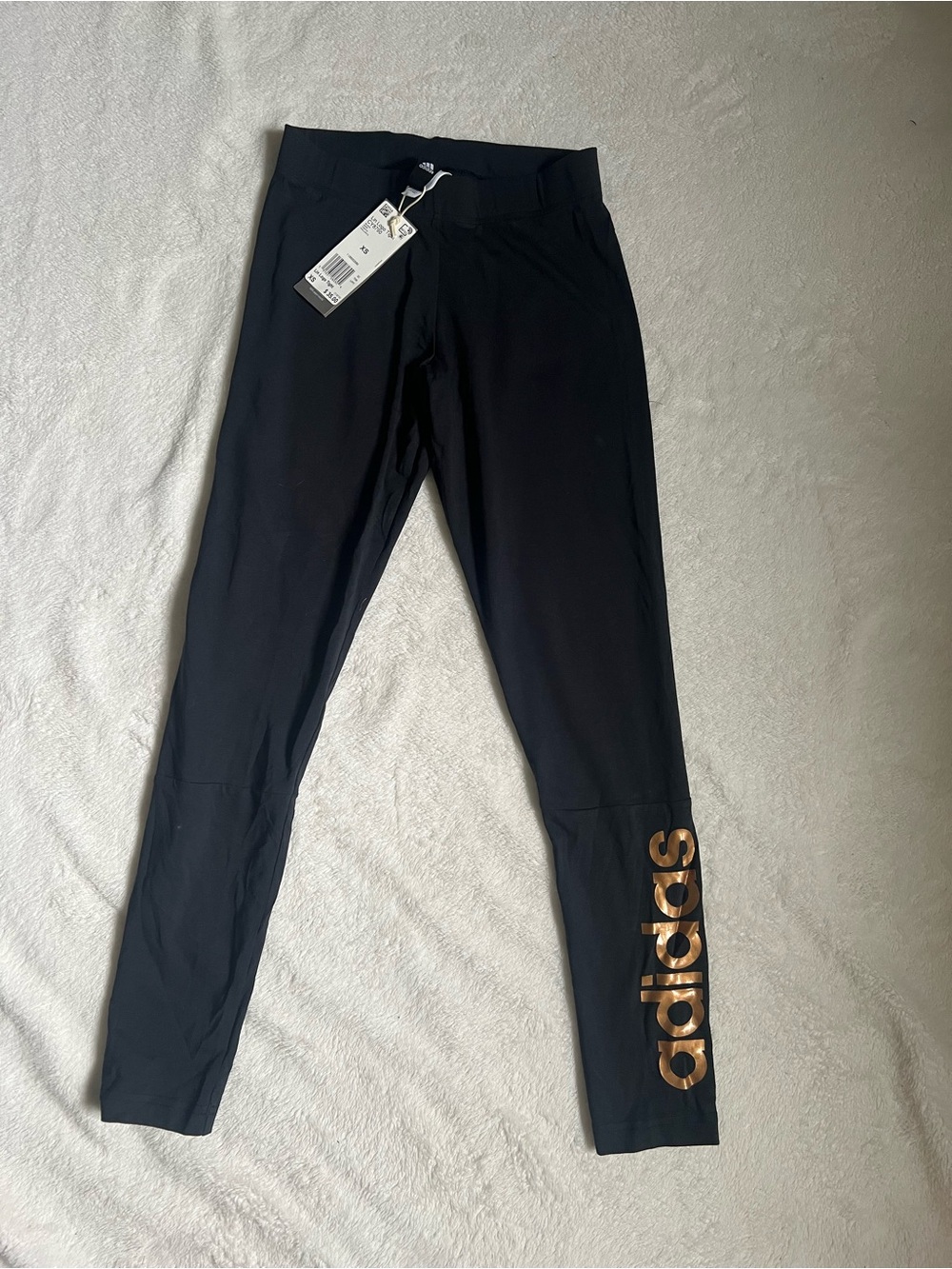 Adidas Women’s Black Leggings with Gold Logo